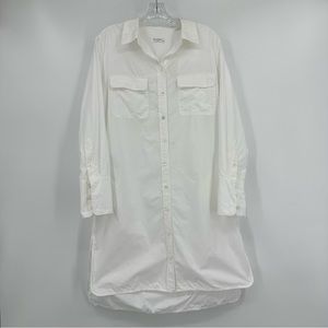 Equipment Femme Shirt Dress Blouse Duster Long Sleeve White Size M